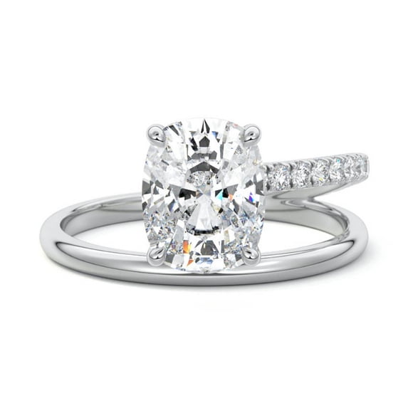 Earth Jewel 2.1 Ct VVS1/D Cushion Cut Diamond Solitaire Ring - 14K ...