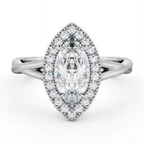 Earth Jewel 2.1 Ct VVS1/D Marquise Lab Simulated Diamond Ring - 14K White Gold Plated Anniversary Ring - Crisscross Multi Shank Engagement Ring - Diamond Jewelry