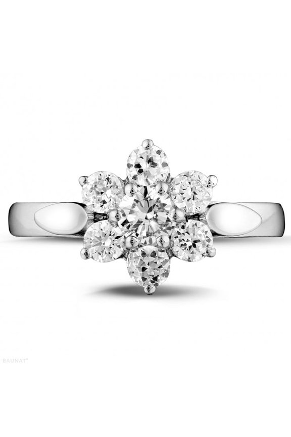 2.13 Ct Round Cut Lab Created Diamond Engagement Ring - 14K White Gold Plated Ring - Stunning Wedding Ring for Women - Perfect Proposal Ring - Great Gift for Anniversary or Birthdays