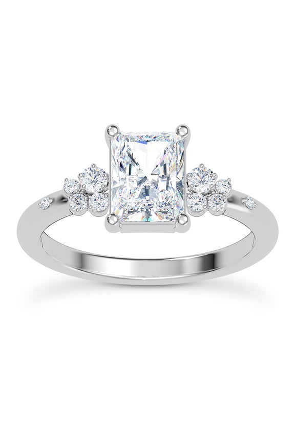 2.34 Ct Radiant Cut Lab Created Diamond Ring - 14K White Gold Plated Engagement Ring - Proposal Ring - Gift for Anniversary or Birthday - A Stunning Addition to Her Jewelry Collection
