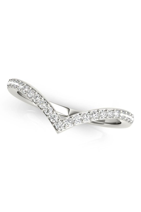 2 Ct Round Cut V Shape Lab-Created Simulated Diamond Eternity Engagement Ring, 14K White Gold Plated Prong Setting Wedding Ring for Women