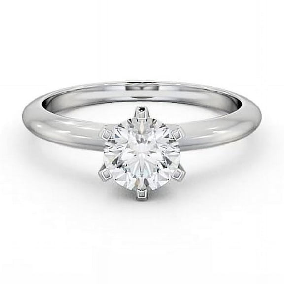 Earth Jewel Brilliant 2 Ct Round Cut Diamond Wedding Jewelry - 14K White Gold Plated Engagement Ring for Women - Prong Set Anniversary Gift Ring - Elegant Bridal Diamond Rings