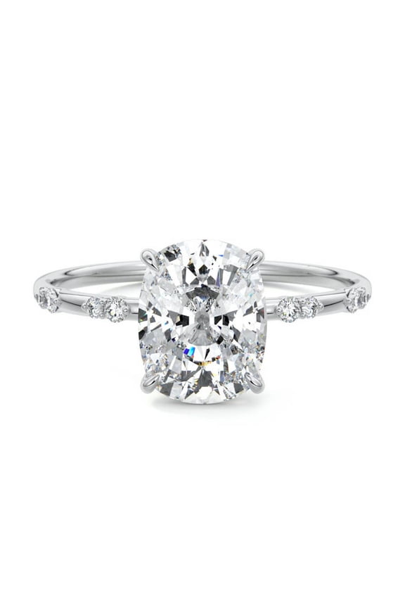 Cushion Cut 2.3 Ct VVS1/D Diamond Ring for Her - Engagement Wedding Prong Setting Ring for Women's - Christmas Special Gift for Her - Anniversary Gift - Proposal Delicate Ring