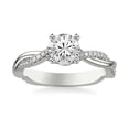 thumbnail image 1 of Earth Jewel Gorgeous 2.34 Ct Heart Cut Diamond Engagement Ring - Lab Created Simulated Diamond - 14K White Gold Plated Prong Setting - Split Shank and Halo Design - Perfect for Love Anniversary, 1 of 3