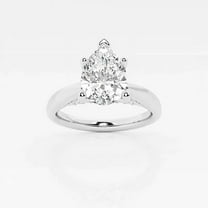 Earth Jewel Pear Cut 1.7 Ct Lab Created Diamond Engagement Ring - Women’s Tapered Shank Design in 14K White Gold Plated - Ideal Wedding or Gift Jewelry