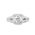 thumbnail image 1 of Earth Jewel Round Cut Lab Created 1.49 Ct Diamond Ring - Stylish 14K White Gold Plated Engagement Jewelry for Women - Beautiful Wedding Promise Diamond Ring Gift for Her - 6th Anniversary Gifts, 1 of 3