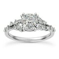 thumbnail image 1 of Earth Jewel Women's Engagement Ring - 2.02 Ct Cushion Lab-Created Diamond with Accent Prong Setting - 14K White Gold Plated Solitaire Ring - Wedding Jewellery - Rising Split Shank Party Wear Gift, 1 of 3