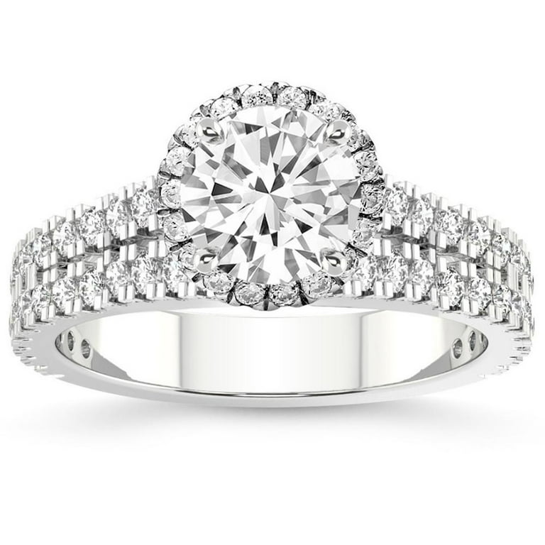Earth Jewelry Ct Moissanite Round Brilliant Cut Wedding Ring for