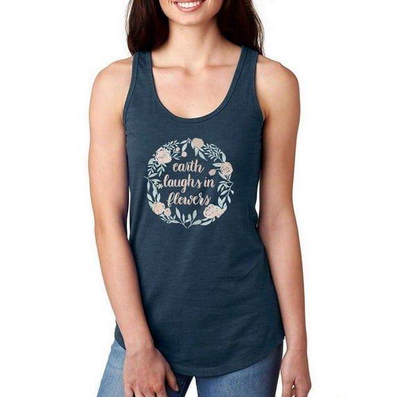 Earth Laughs In Flowers Racerback Tank Women -Grace Popp Designs, Female x-Small