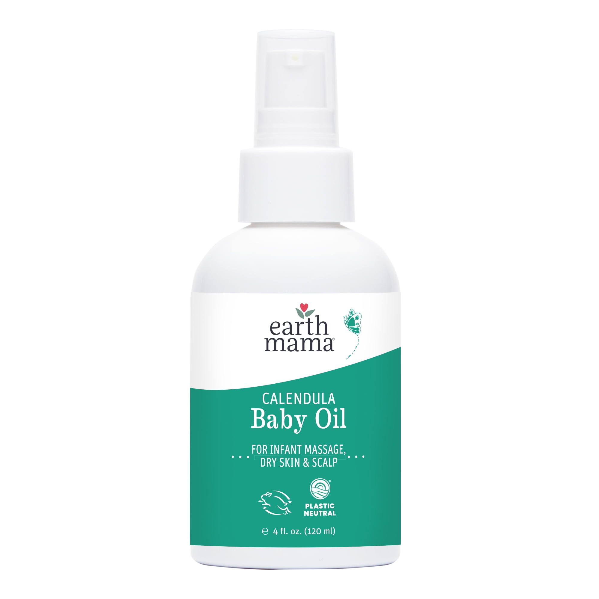 Earth Mama Calendula Baby Oil, Moisturizing Body and Bath Oil for Dry Sensitive Skin of All Ages, 4 fl oz