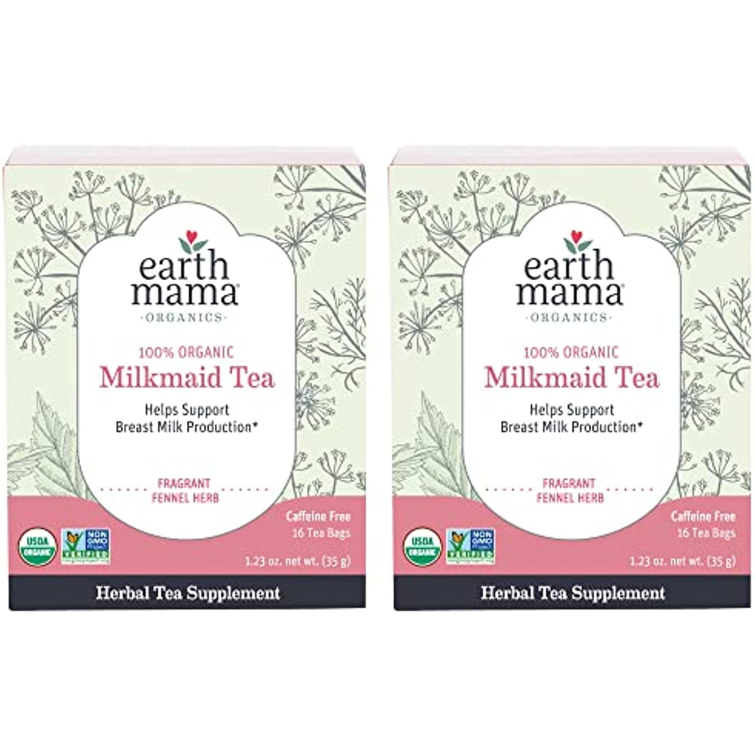 Earth Mama Milkmaid Lactation Tea 100 Organic, Herbal Breastfeeding