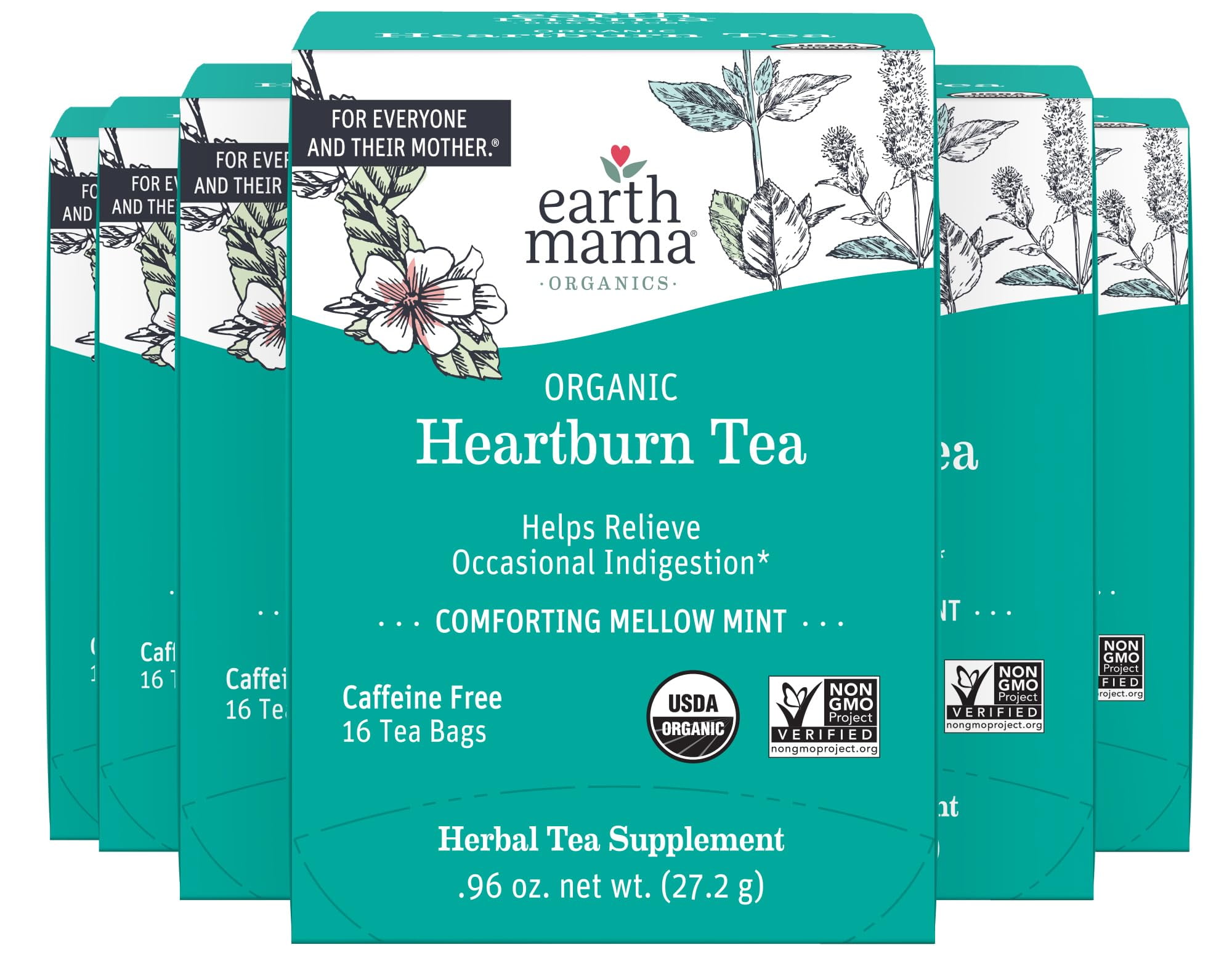 Earth Mama Organic Heartburn BDF32 Tea | Pregnancy-Safe Soothing Herbal ...