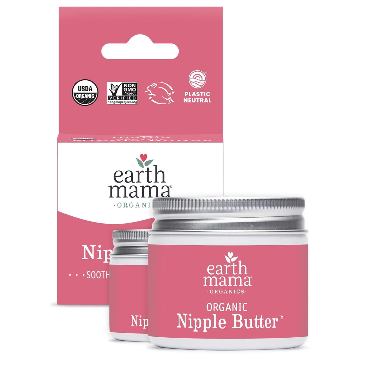 Earth Mama Organic Nipple Butter™ | Nipple Cream Safe for Breastfeeding | Postpartum Essentials for Nursing | Non Lanolin Nipple Cream, 2-Fluid Ounce