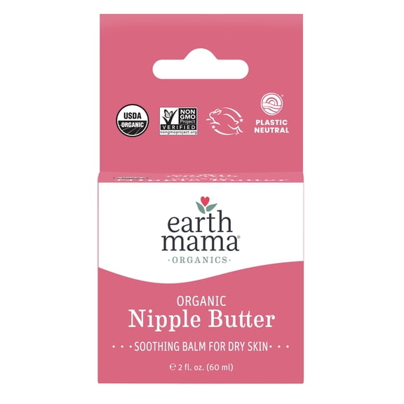Earth Mama Organic Nipple Butter, Nipple Cream for Breastfeeding Mothers, 2 fl oz