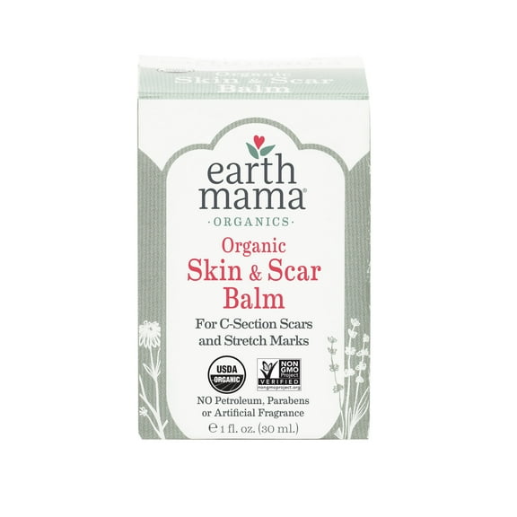Earth Mama Organic Skin and Scar Balm for C-Section Scars and Stretch Marks, 1 fl oz