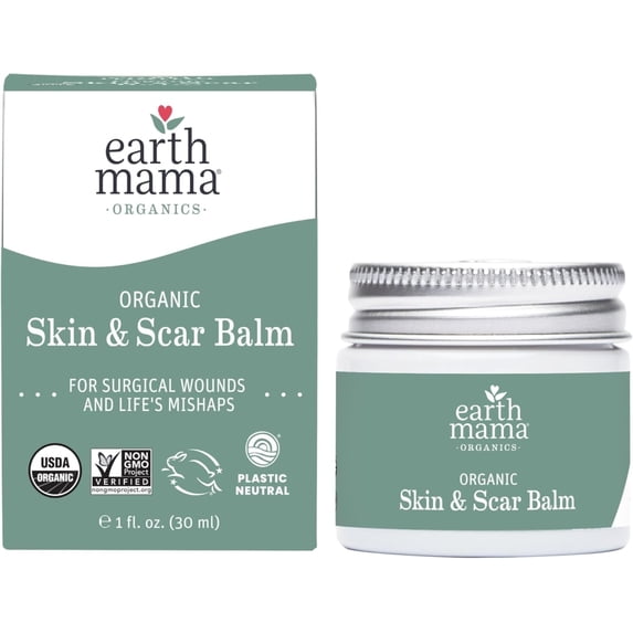 Earth Mama Organic Skin and Scar Balm for C-Section Scars and Stretch Marks, 1 fl oz