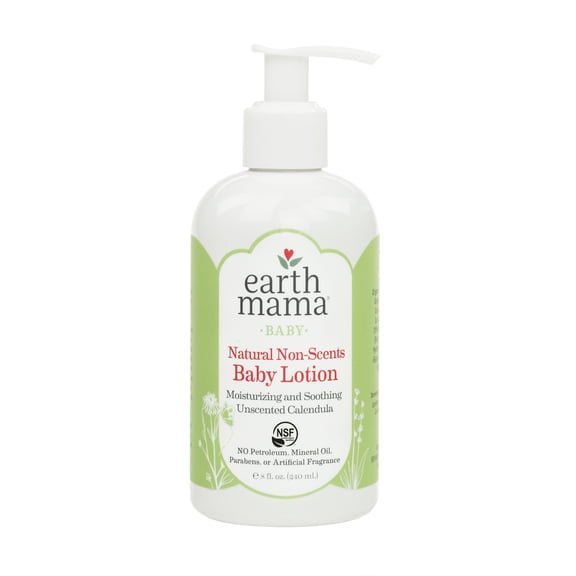 Earth Mama Simply Non-Scents Baby Lotion for Sensitive Skin, Unscented, 8 fl oz