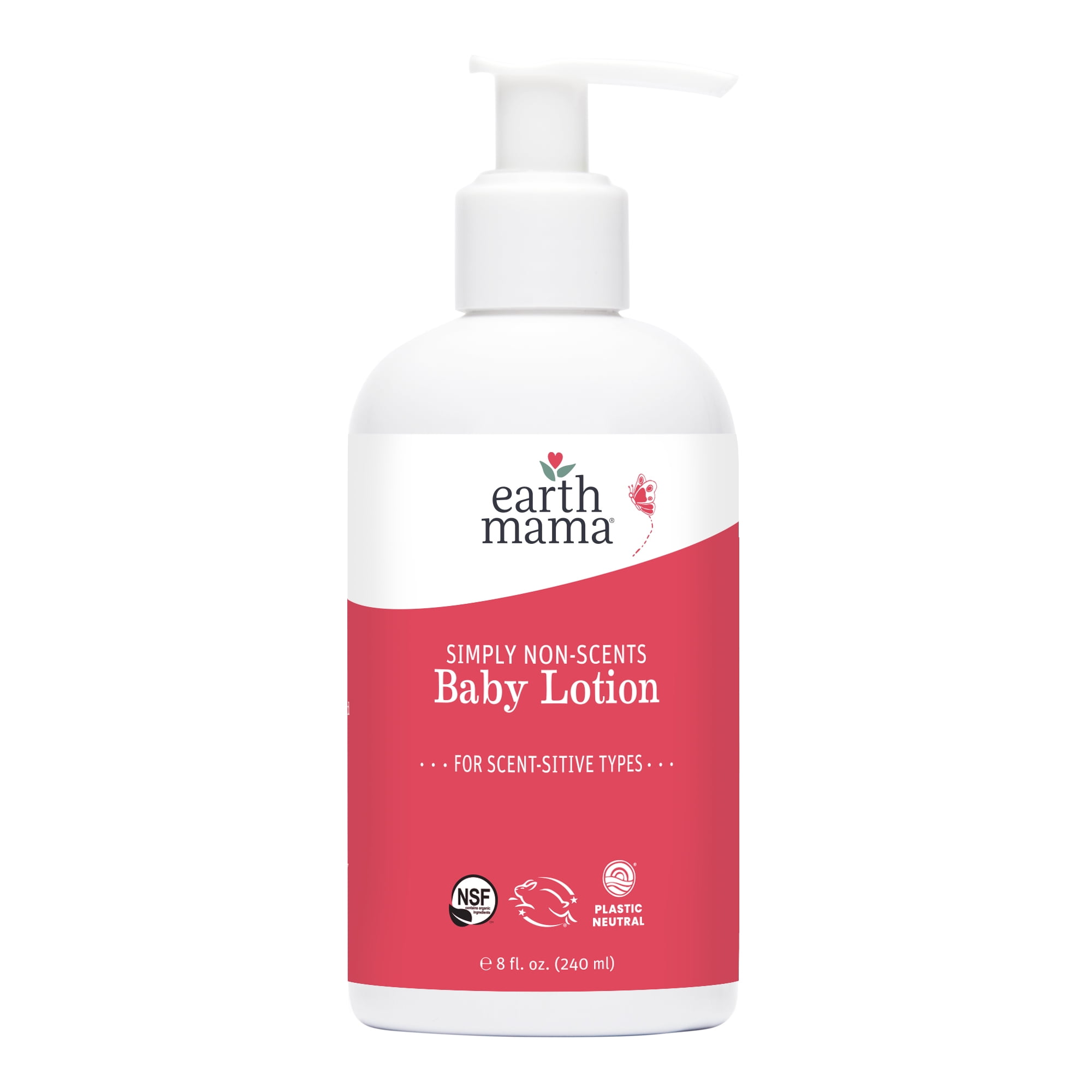 Earth Mama Simply Non-Scents Baby Lotion for Sensitive Skin, Unscented, 8 fl oz