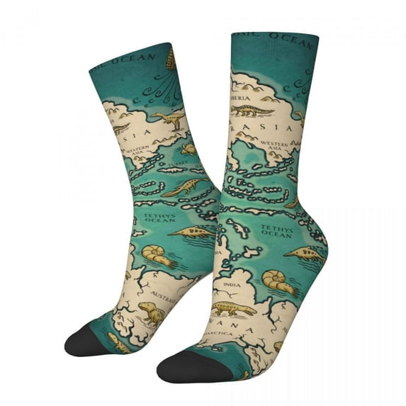 Earth Map Stockings Map of the World Custom Korean Socks Spring Anti Bacterial Socks Women