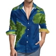 thumbnail image 1 of Earth Map Street Style Casual Shirt Men Vintage 1652 World Map Shirt Autumn Vintage Blouses Long Sleeve Graphic Oversize Clothes, 1 of 6