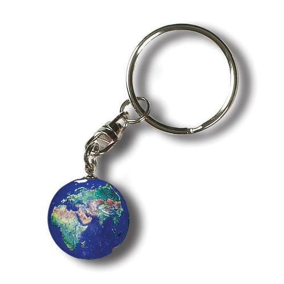 Earth Marble Key Ring