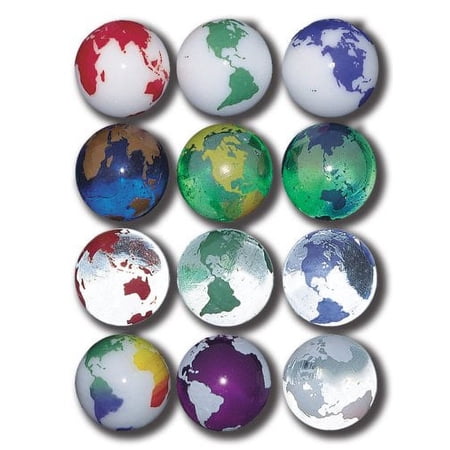 Earth Marbles Complete Set in Assorted Colors 12 In A Pouch 1 Inch Diameter