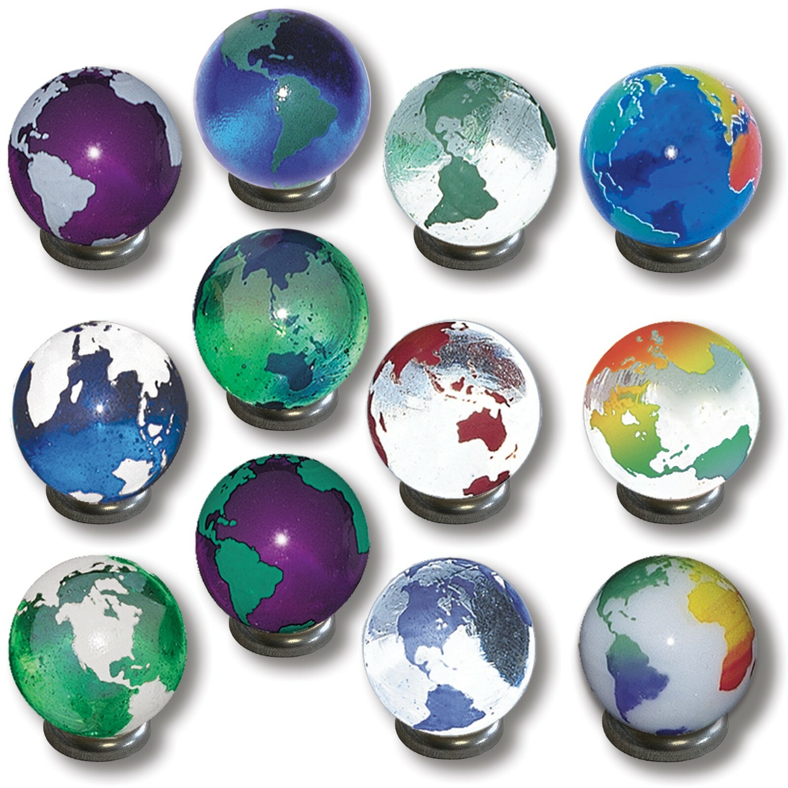 Earth Marbles, Pack of 50 One-Inch Rainbow Earth Marbles in Assorted ...