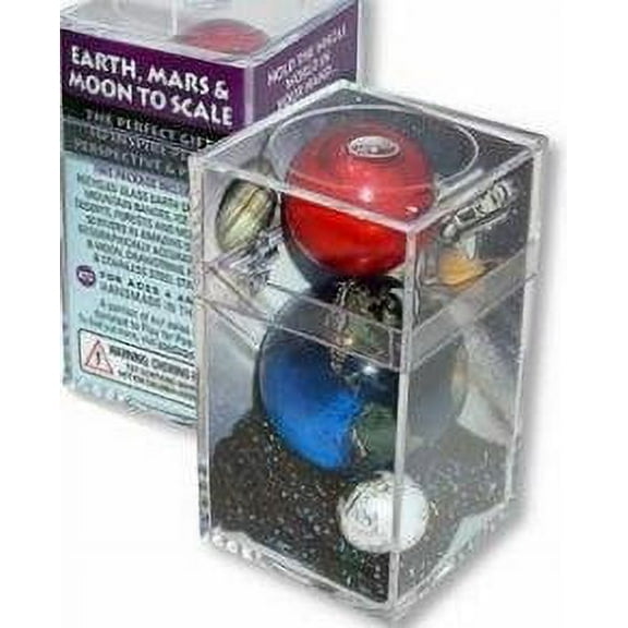 Earth, Mars, Moon To Scale Marble Box Set by Marbles, Globes & Gifts, By Marbles Globes Gifts