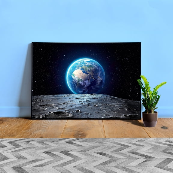 Earth And Moon: Earth On The Horizon Of The Moonhi-res Photo Poster — Space Poster, Moon Poster, Space Art, Moon Photo, Photo Poster Poster, Poster Only