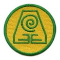 thumbnail image 1 of Earth Nation Symbol Round Embroidered Iron On Patch, 1 of 2