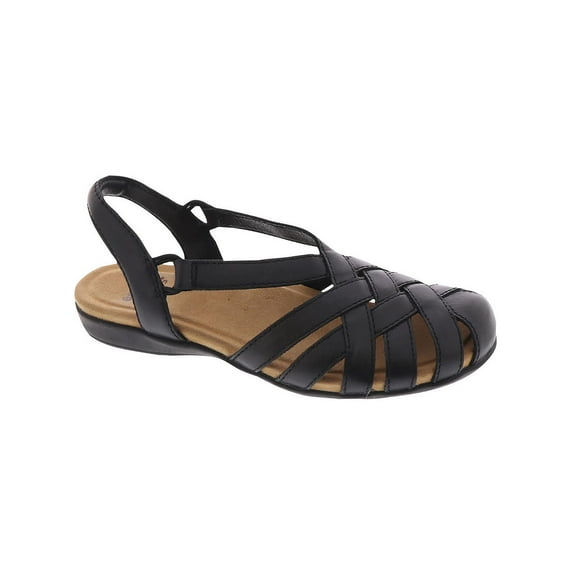Earth Origins Womens Berri Round Toe Woven Slingback Sandals