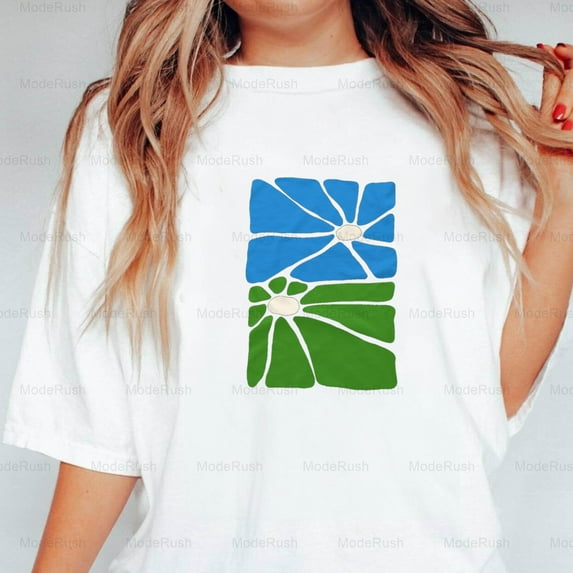 Earth Petals Bold Flowers Funny Botanical Nature Graphic Unisex T-Shirt, up to size 5XL-TS WHITE