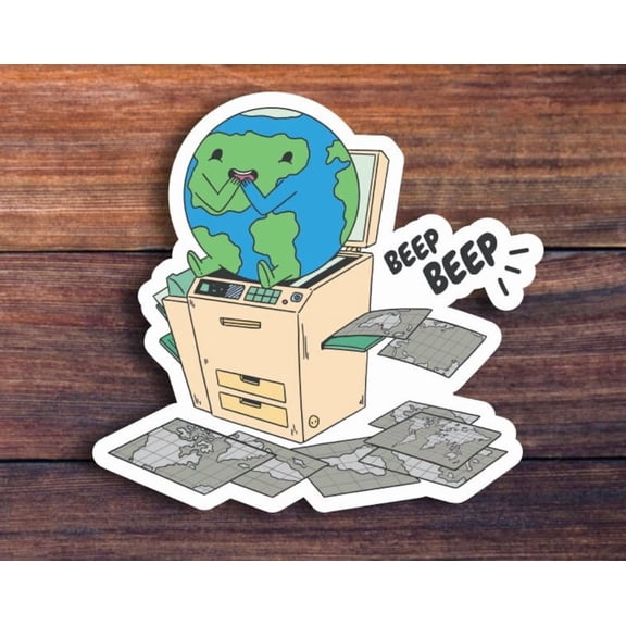 Earth Photocopying Sticker