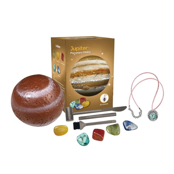 Earth Planetary Mining Excavation Kit with Gemstones Science Archeology Discovery Set with Tools for Young Explorers Sphere with Hidden Gems Jupiter