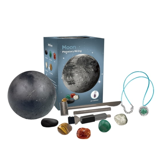 Earth Planetary Mining Excavation Kit with Gemstones Science Archeology Discovery Set with Tools for Young Explorers Sphere with Hidden Gems The Moon