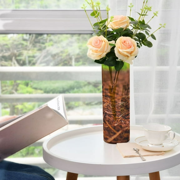 Earth Plastic Vase 11.8'' x 3.9'' Transparent Non Breakable Decorative for Family