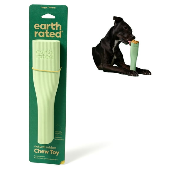 Earth Rated Dog Toy, Enrichment Toys for Adult and Puppy Dogs, Dishwasher and Freezer-Safe, Natural Rubber, Large, Green