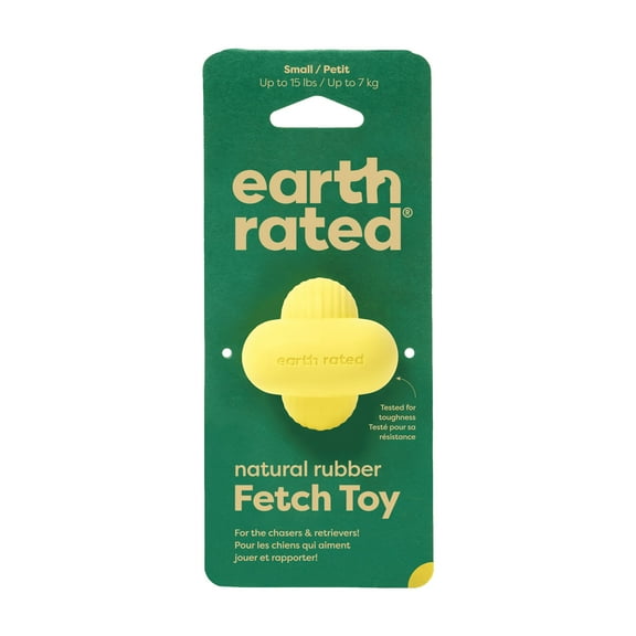 Earth Rated Dog Ball, Interactive Fetch Toy for All Breeds, Comes in Multiple Sizes, Made with Natural Rubber, Perfect for Indoor and Outdoor Use, Small, Yellow