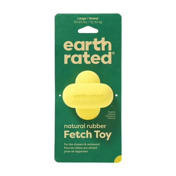 Earth Rated Dog Ball, Interactive Fetch Toy for All Breeds, Comes in Multiple Sizes, Made with Natural Rubber, Perfect for Indoor and Outdoor Use, Large, Yellow