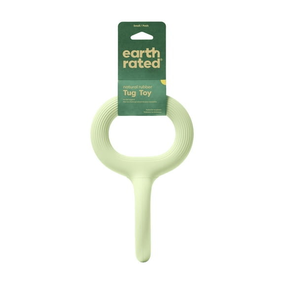 Earth Rated Tug of War Toy for Dogs and Puppies, Interactive Dog Pull Toys, Ergonomic Grip, Natural Rubber, Small, Green