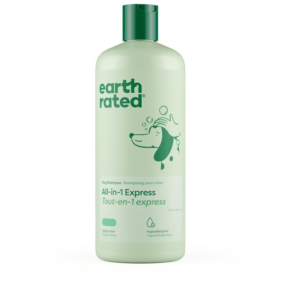 Earth Rated All-in-1 Express Shampoo, All Coat Types, Gentle and Hypoallergenic, Jojoba Aloe Scent, 16 oz.