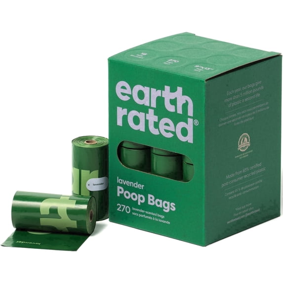Earth Rated 270 Count Refill Rolls Plastic Dog Poop Bags Lavender Standard