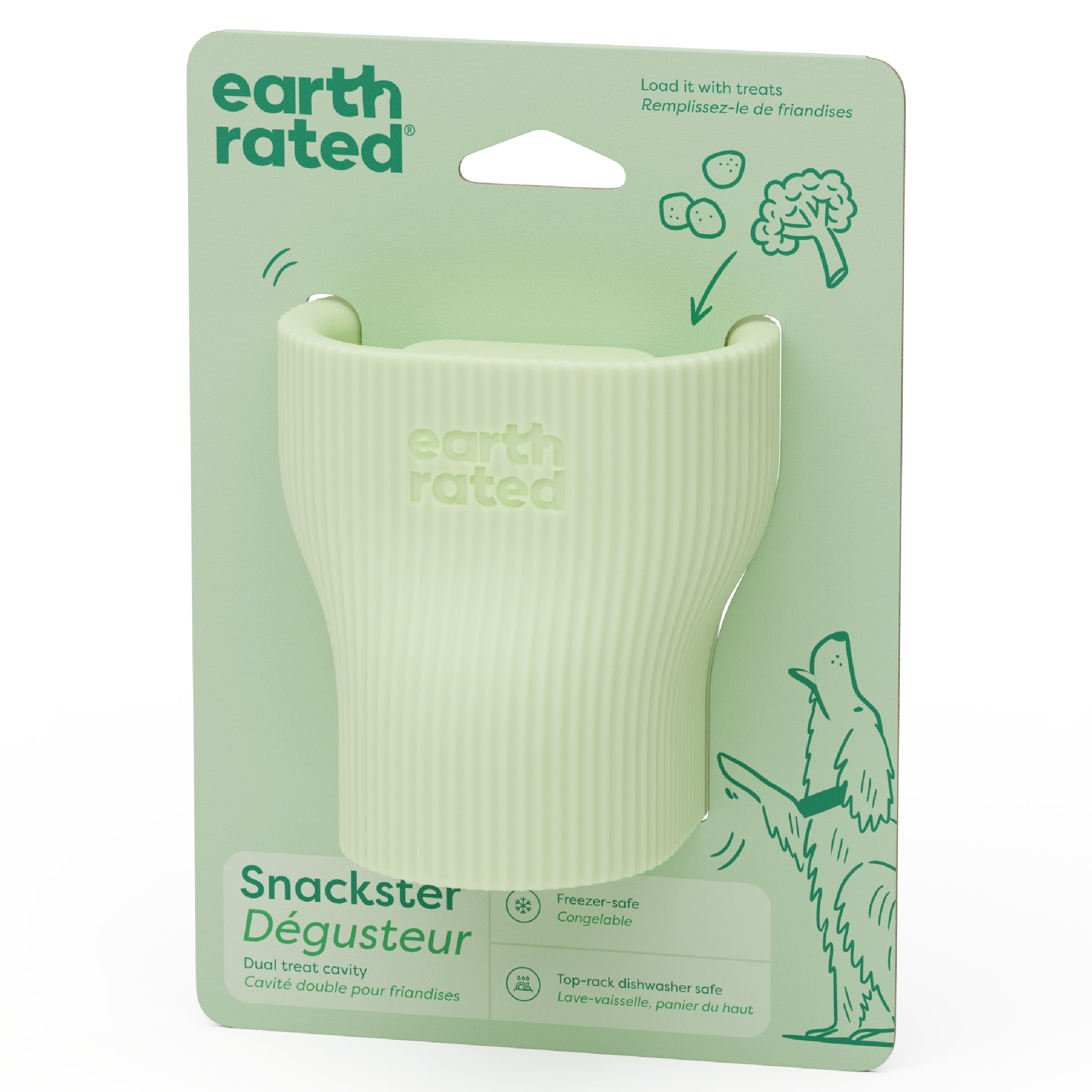Earth Rated Snackster Dog Toy, Dual Treat Feeder, Enrichment Toy for Dogs