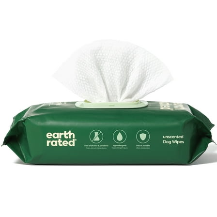 Earth Rated Unscented Dog Grooming Wipes, 100 Count