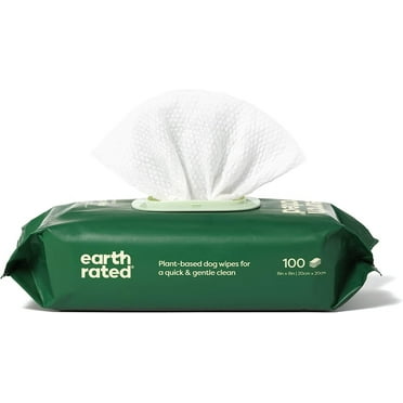 Earth Rated Unscented Dog Grooming Wipes, 100 Count