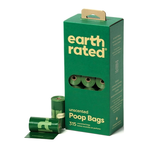 Earth Rated Unscented Poop Bags on 21 Refill Rolls, 315 Count