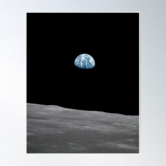 Earth Rise - Apollo 11 Poster Wall Art, Modern Wall Decor, 8x12 UNFRAMED