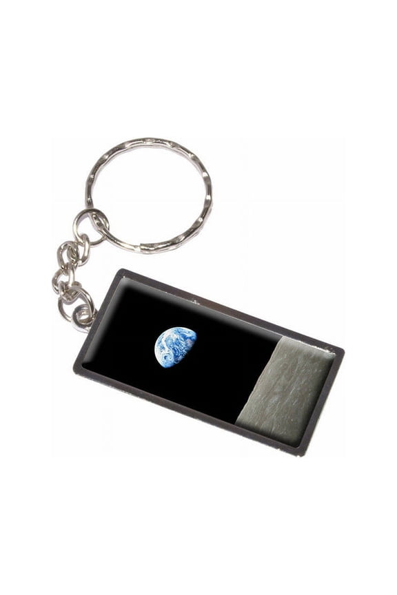 Over Lunar Moon Surface Horizon Keychain Key Chain Ring