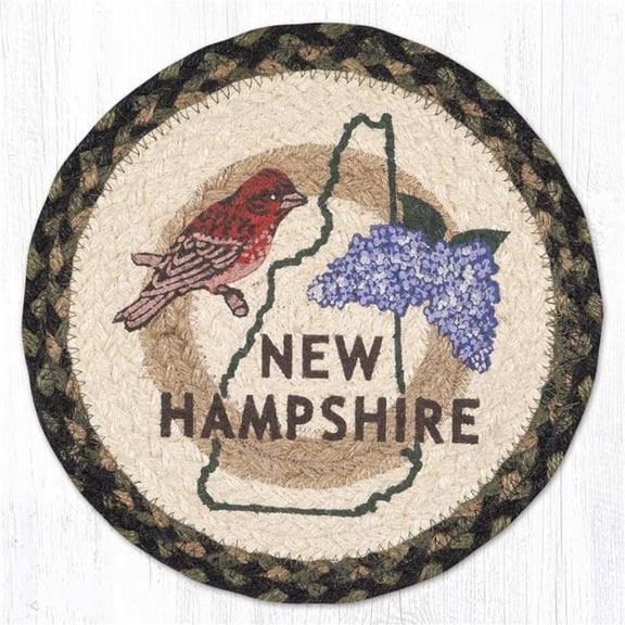 Earth Rug  10 x 10 in. MSPR-116 NH State Bird Printed Braided Round Trivet, Multi Color