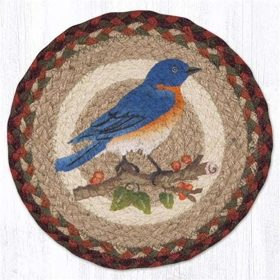 Earth Rug 80-417B 10 x 10 in. MSPR-417 Bluebird Printed Braided Round Trivet, Multi Color